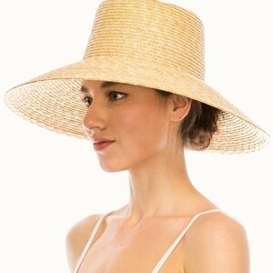 Wide Brim Straw Sun Hat - Natural Tan